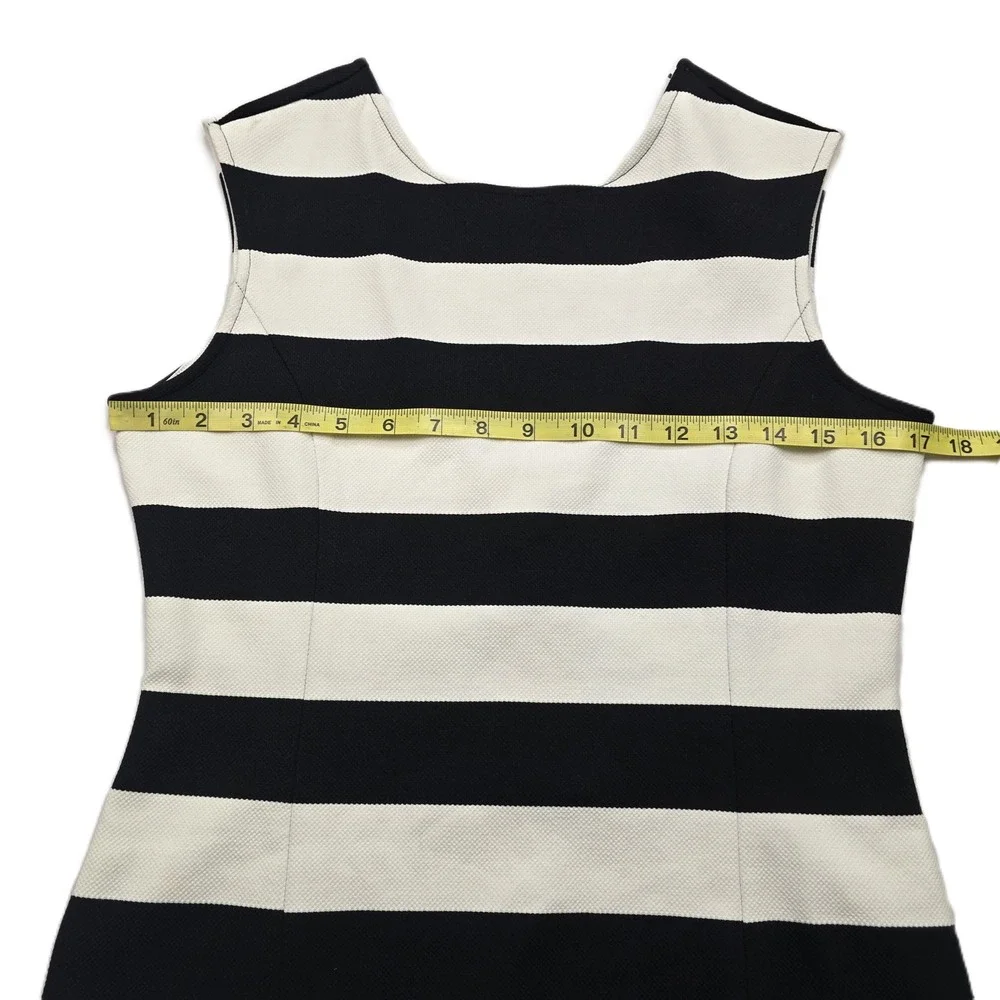 Michael Kors Sleeveless Striped Scoop Back Shift Dress Size PM - Picture 5 of 16